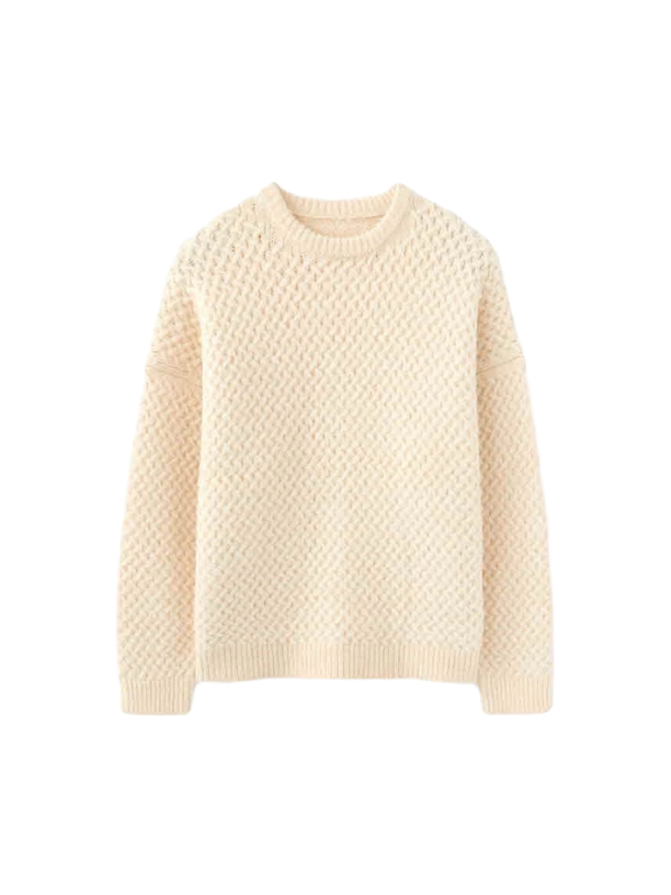DNSR X-weave knit ivory