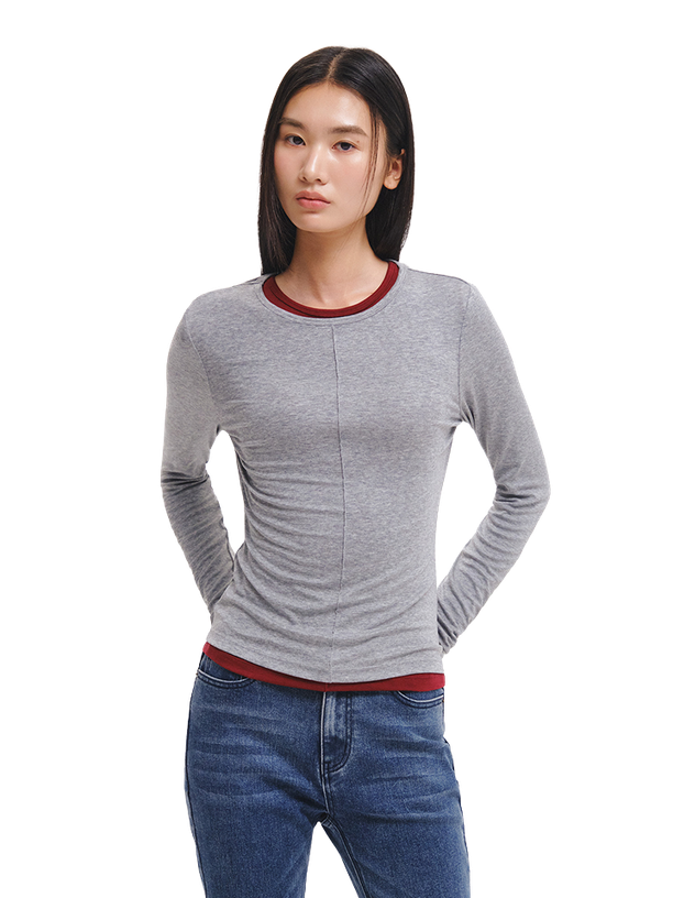 General Idea Лонгслив Airy Round Neck Pintuck