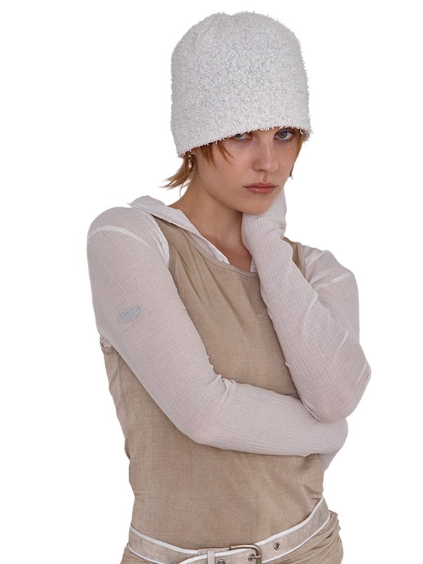 Undercontrol Studio FUZZY BEANIE / COOL BOUCLE / WHITE