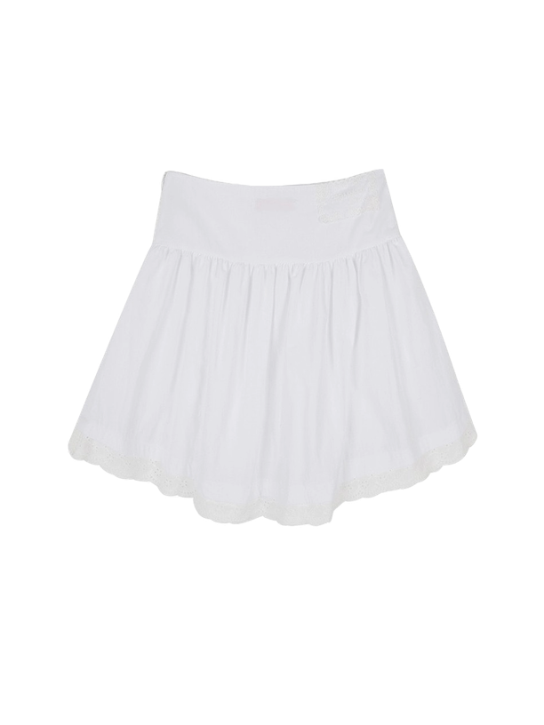 Highschool Disco Flower Punching Lace Mini Skirt