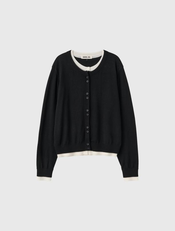 General Idea Кардиган Double Layered Crew Neck
