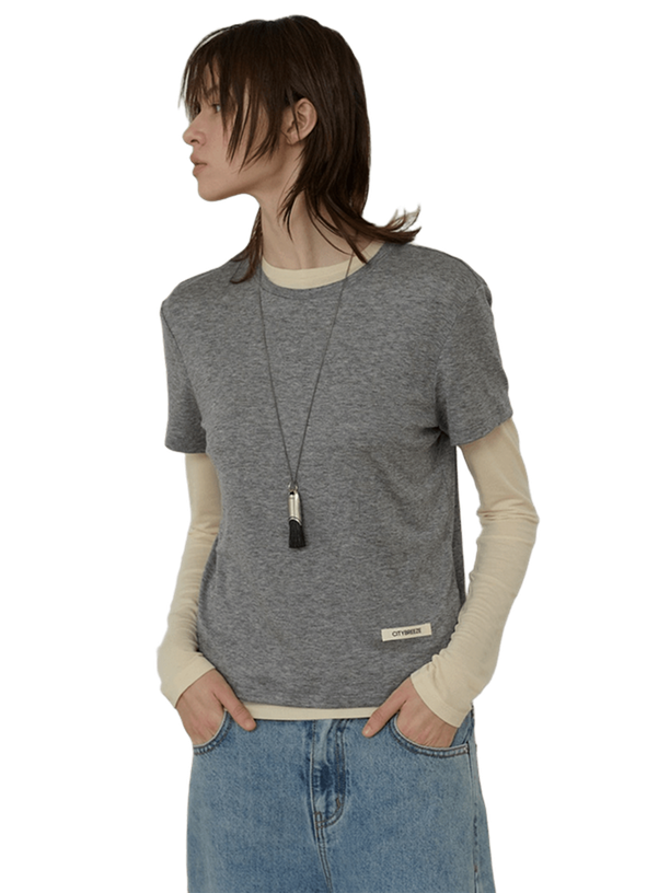 Citybreeze Футболка Logo Label Wool Tencel Round Neck Short Sleeve