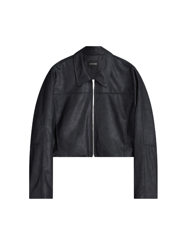 Sperone Куртка Minimal Crop из эко-кожи