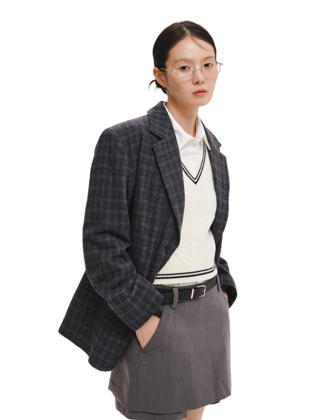 General Idea Пиджак Loose Fit Wool Check