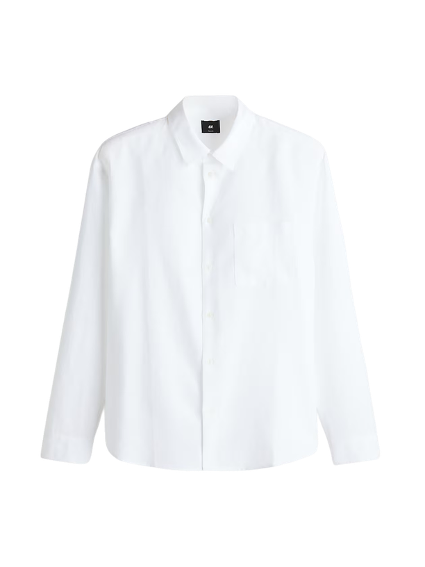 H&M Рубашка Relaxed Fit Linen Blend Shirt