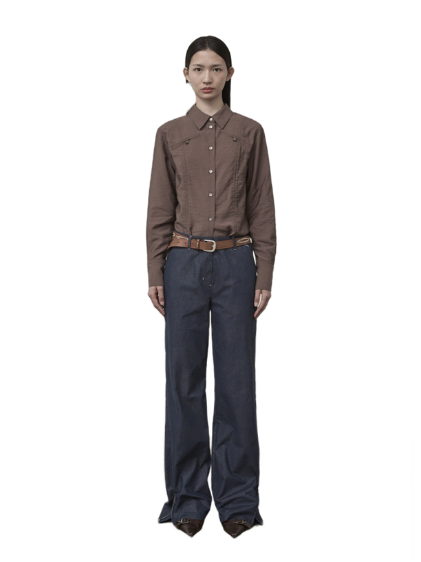 Matin Kim Джинсы BACK TUCK DETAIL DENIM NAVY