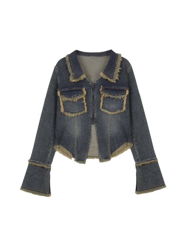 Highschool Disco Vintage denim zip-up jacket