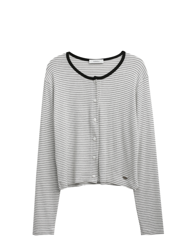 Slowlolli Кардиган Round neck stripe