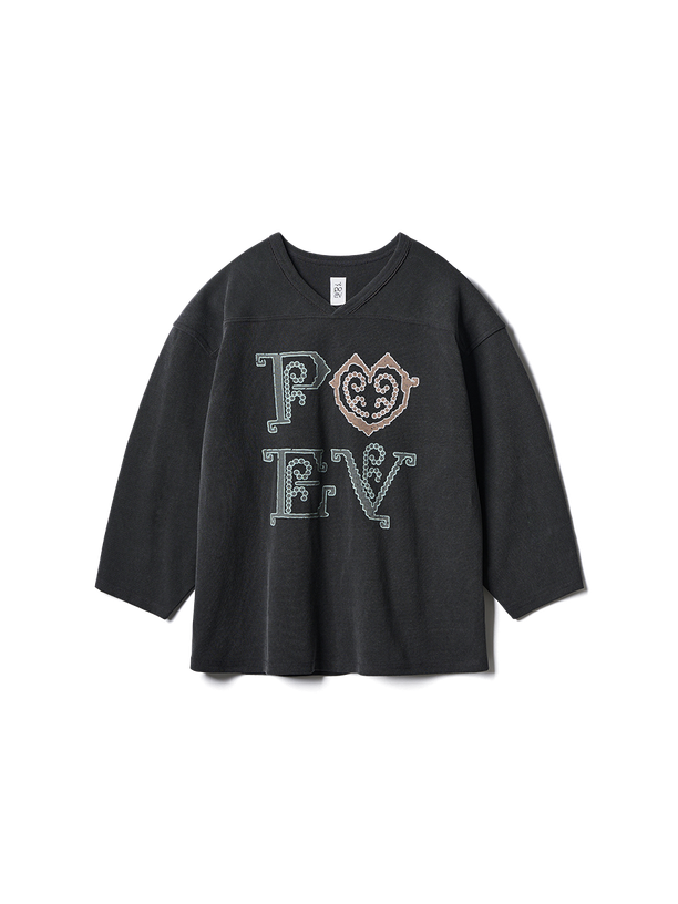 Poev Vintage Graphic Washed Football Top