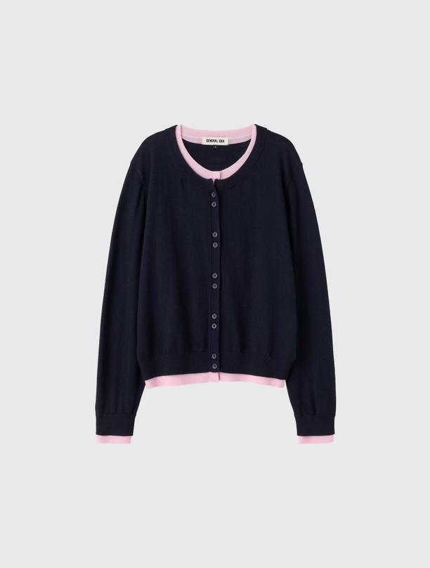 General Idea Кардиган Double Layered Crew Neck