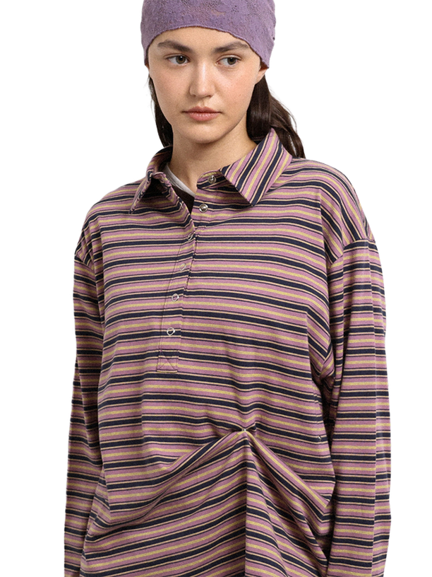 Poev Рубашка Striped Button Collar