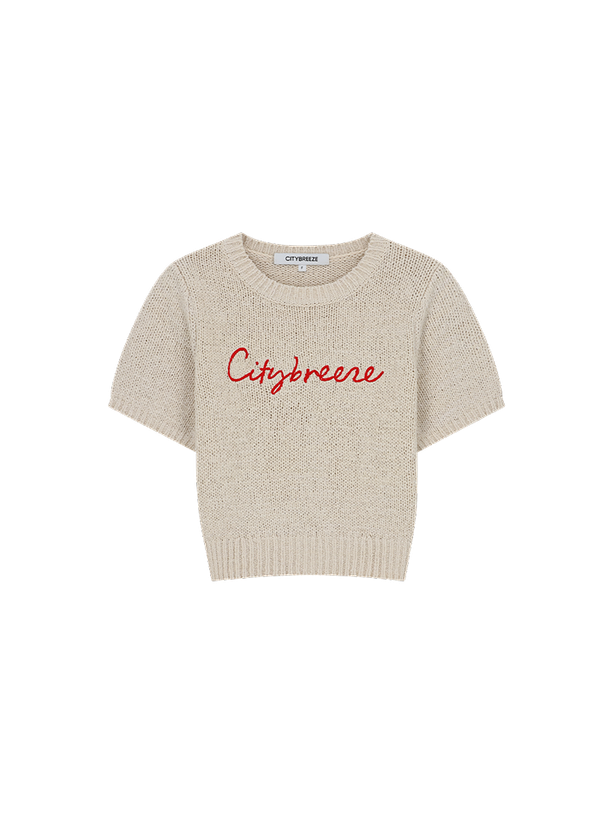 Citybreeze CURSIVE LOGO HALF-SLEEVE KNIT