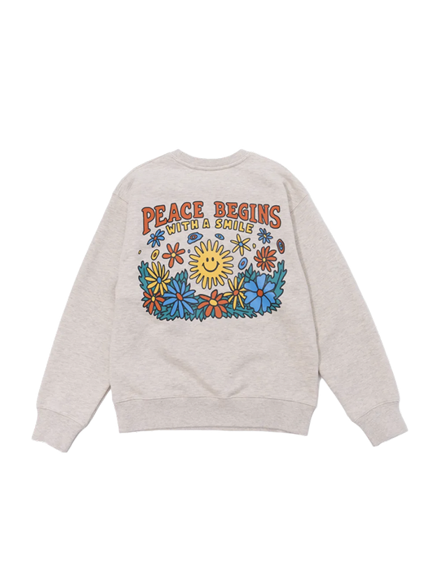 Big Wave PEACE BEGINS WITH A SMILE (OATMEAL HEATHER)