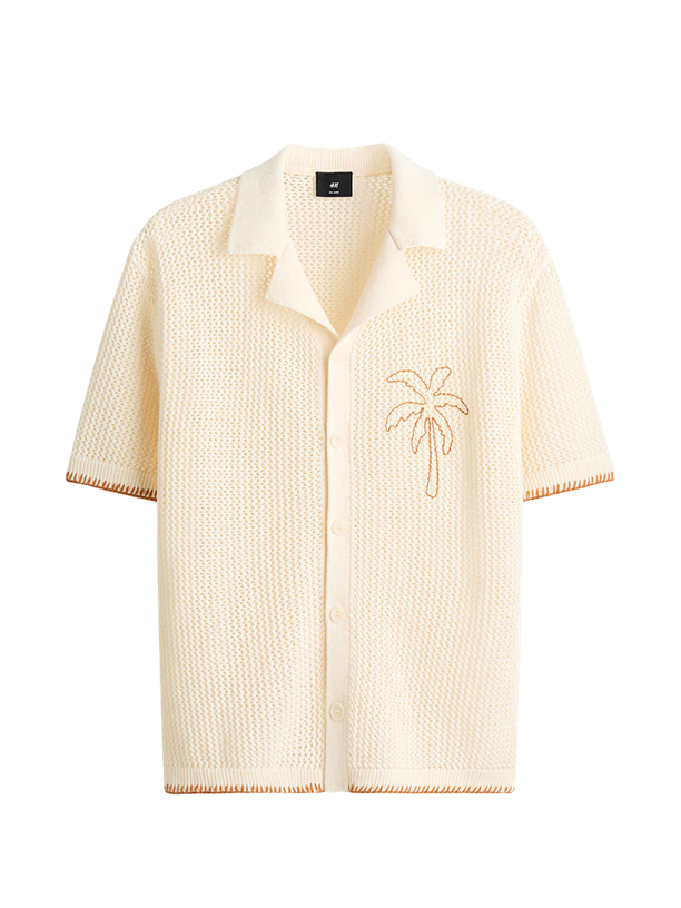 H&M Рубашка Relaxed Fit Hole-Knit Camp