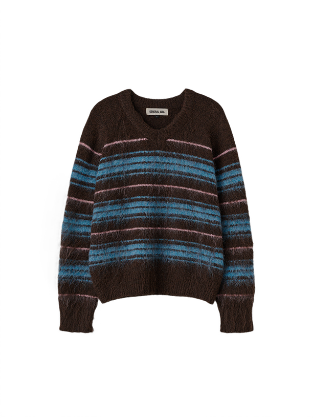 General Idea hairy stripe loose fit pullover