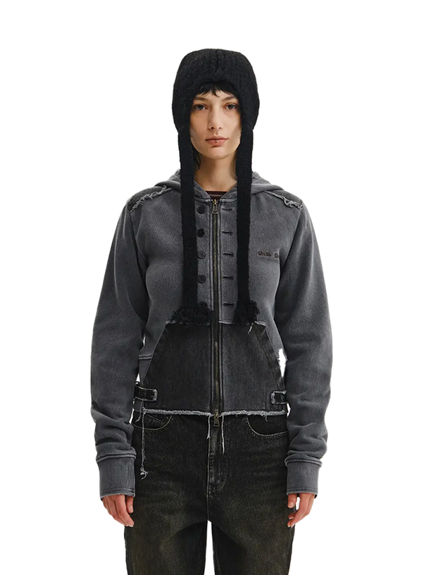 Faded Washed Hoody Zip Up