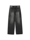 signature wide denim pants black