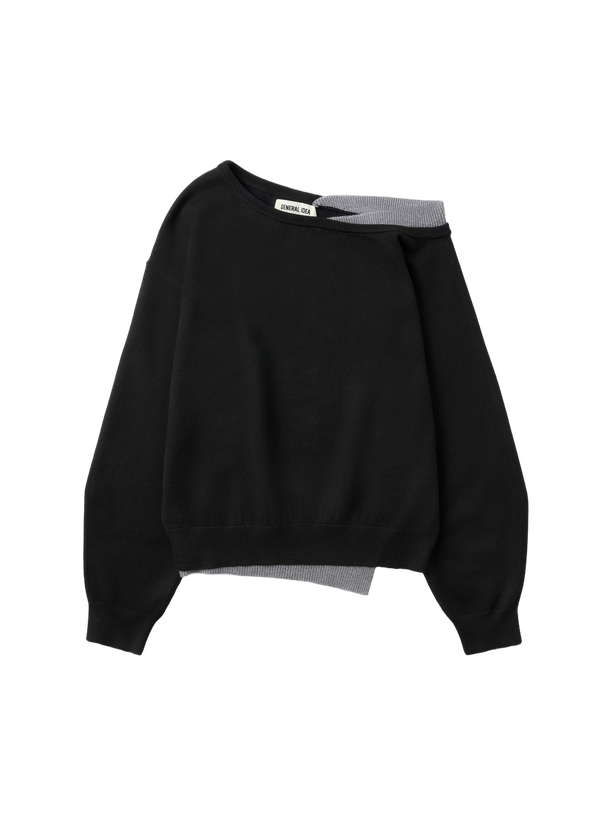 General Idea Пуловер One-Shoulder Layered Knit