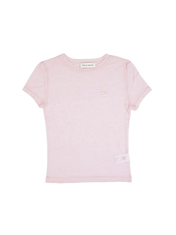 Etre Au Sommet SEE-THROUGH WOOL LOGO SHORT SLEEVE