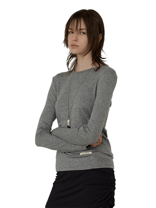 Citybreeze Лонгслив Logo Label Wool Tencel Round Neck