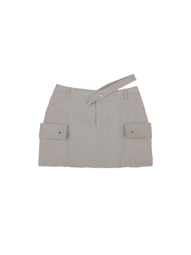 Hardcore Happiness Cutout unbalanced eyelet vintage skirt (Gray)