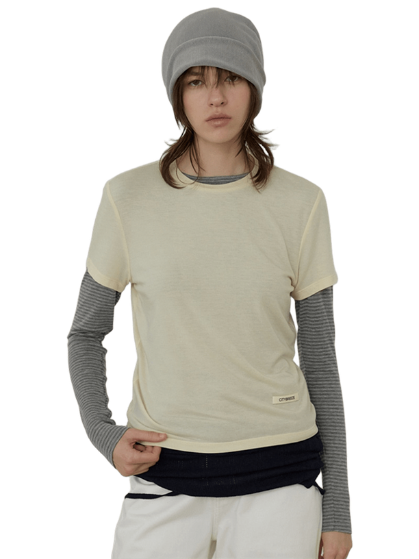 Citybreeze Футболка Logo Label Wool Tencel Round Neck Short Sleeve