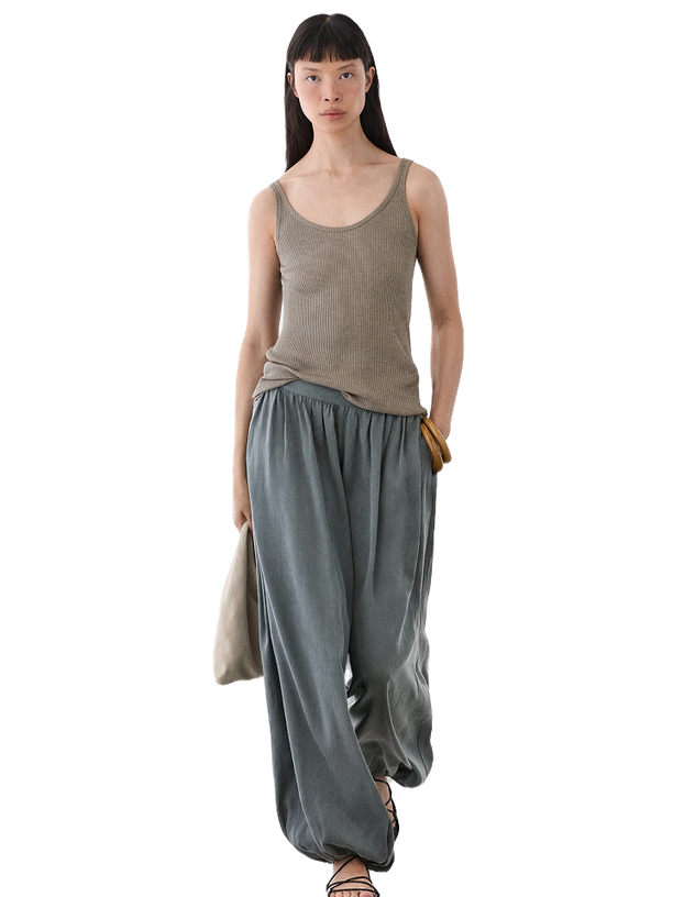 Massimo Dutti Брюки Pleated Balloon-Fit Linen Blend