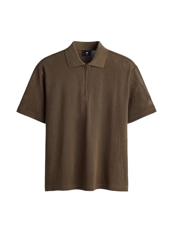 H&M Поло Regular Fit Hole-Knit Polo