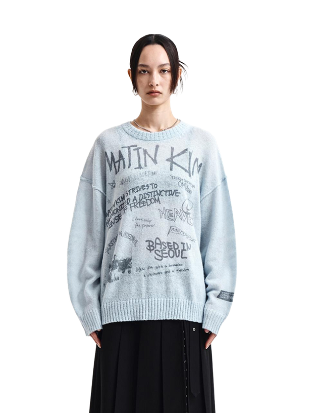 Graffiti Artwork Knit Pullover