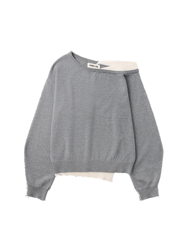 General Idea Пуловер One-Shoulder Layered Knit