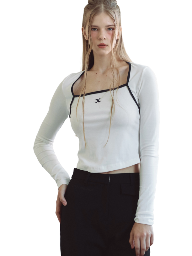 Etre Au Sommet Deep square neck long sleeve