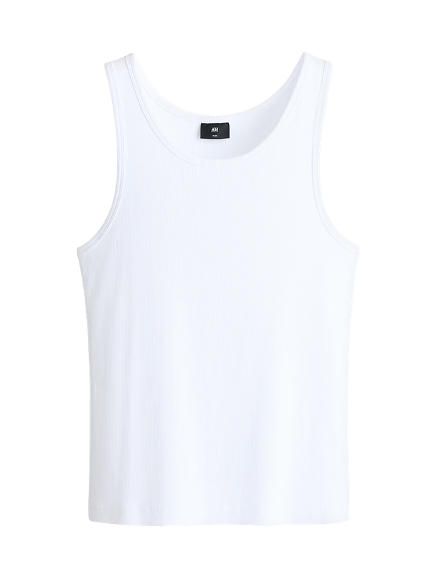 H&M Майка Slim Fit Ribbed Sleeveless Top