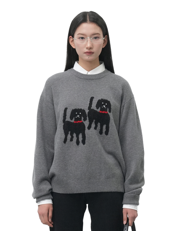 General Idea Пуловер twin dog jacquard