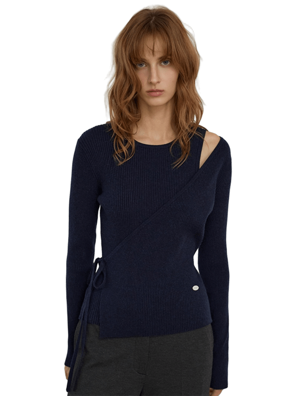 Citybreeze Топ Slim Fit Diagonal Wrap Ribbed Knit