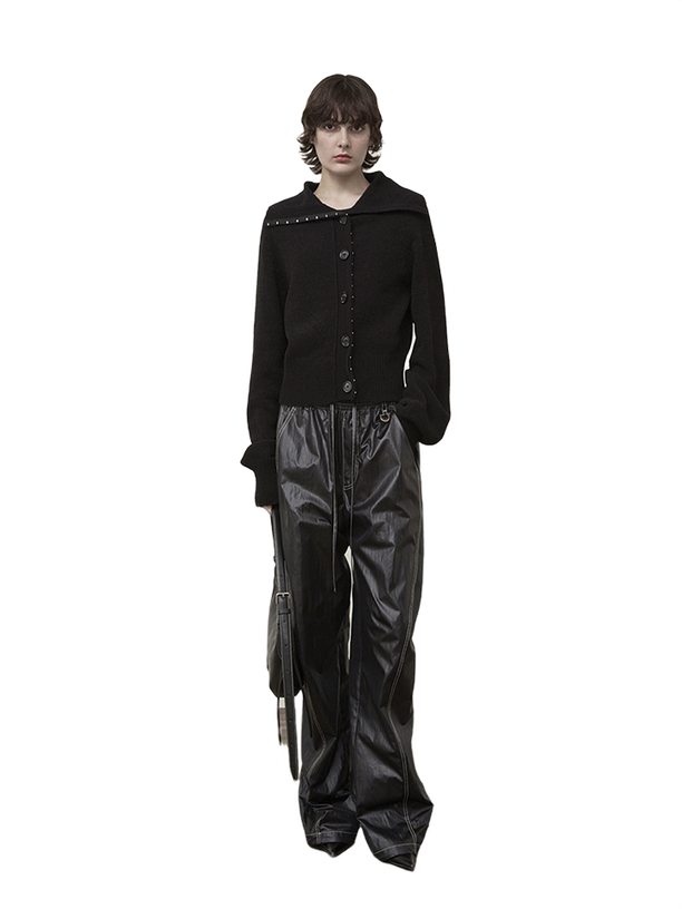 Matin Kim Брюки GLOSSY BANDING BLACK