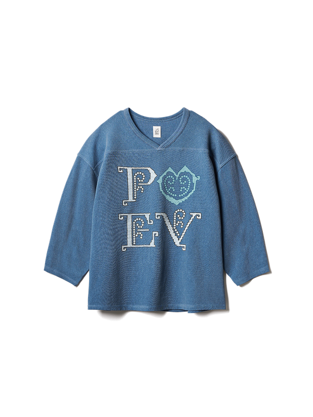Poev Vintage Graphic Washed Football Top