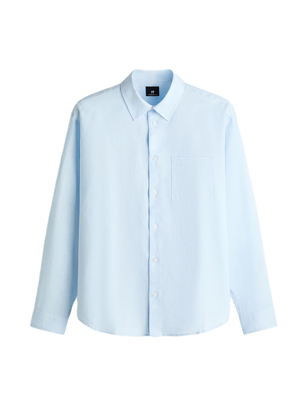 H&M Рубашка Relaxed Fit Linen Blend Shirt