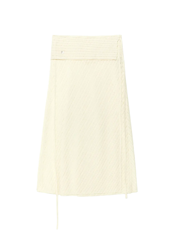 Matin Kim Юбка FOLDOVER LAYERED IVORY