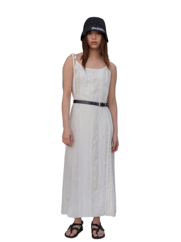 Matin Kim Платье HOOK AND EYE LAYERED IVORY