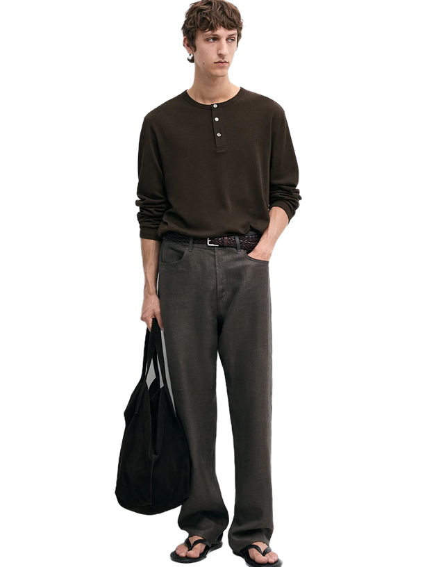 Massimo Dutti Лонгслив Henley Neck T-Shirt