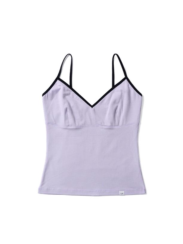 Poev Velvet Strap Sleeveless Top