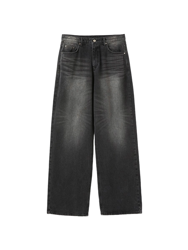 DNSR signature wide denim pants black